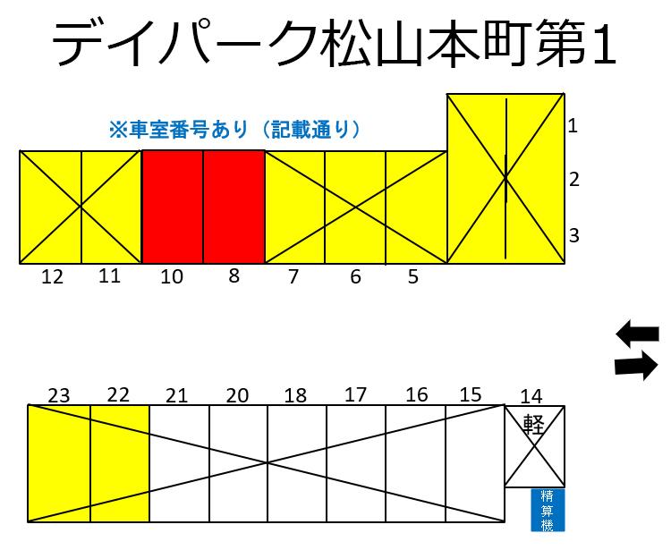 デイパーク松山本町第1の駐車配置図