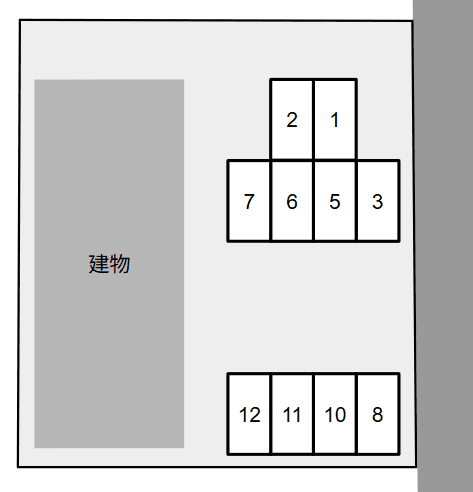 Ｖｉｌｌａ　Ａｑｕａの駐車配置図