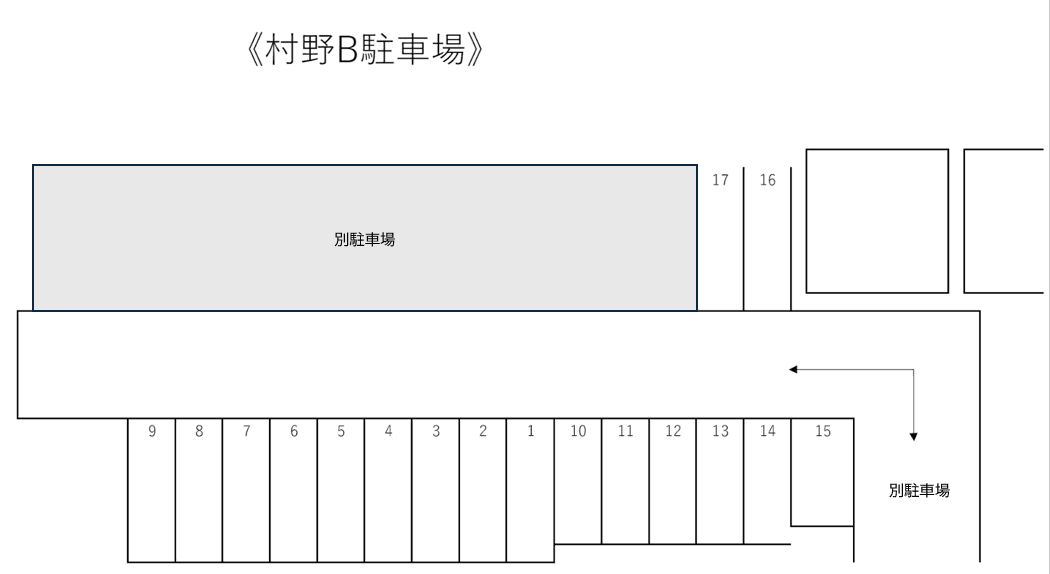 村野Ｂ駐車場の駐車配置図