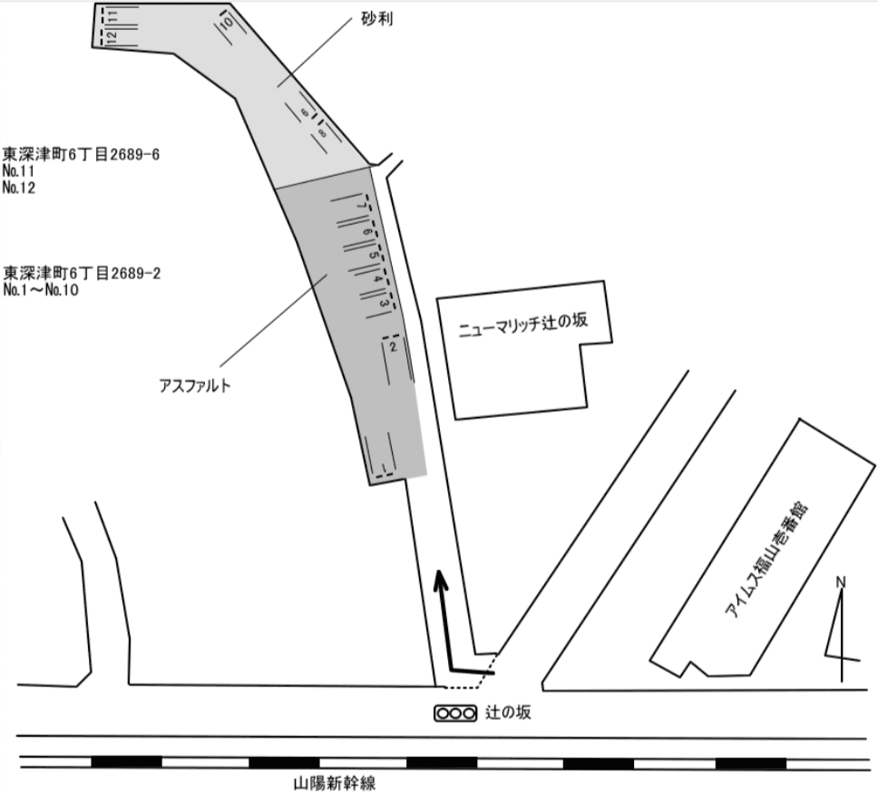 辻の坂駐車場の駐車配置図