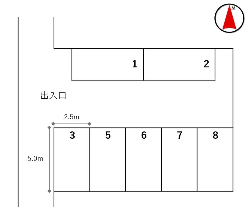 岡本第３モータープールの駐車配置図