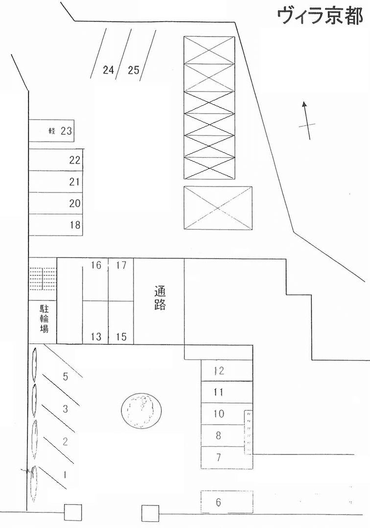 ヴィラ京都の駐車配置図