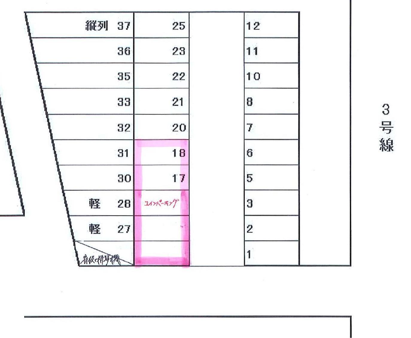 安西パーキングの駐車配置図
