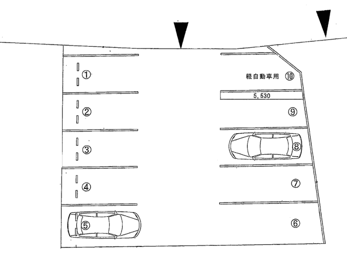 土浦中央2丁目駐車場の駐車配置図