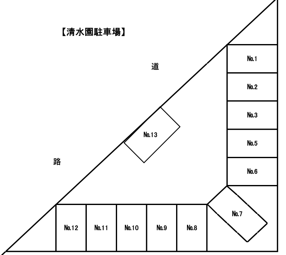 清水園駐車場の駐車配置図