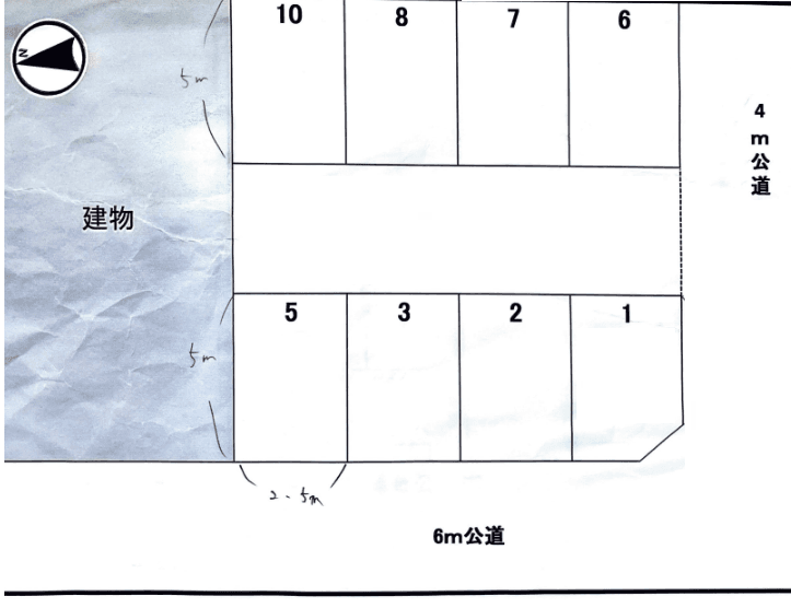 台町87駐車場の駐車配置図