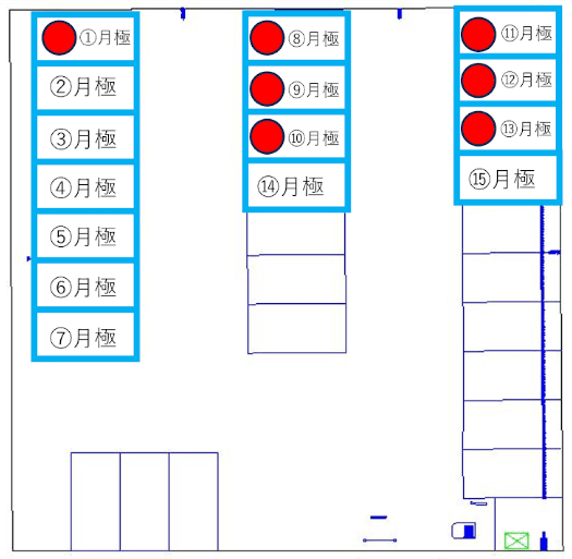西尾駅前第２の駐車配置図