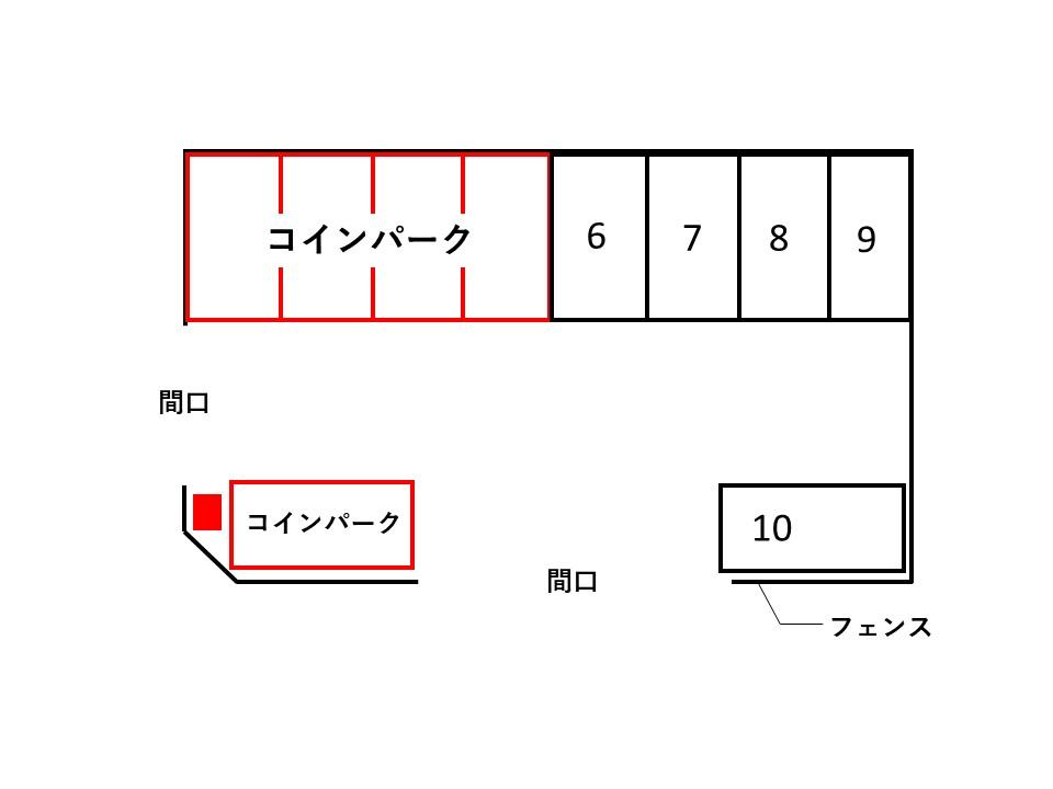 本町西1丁目月極駐車場の駐車配置図