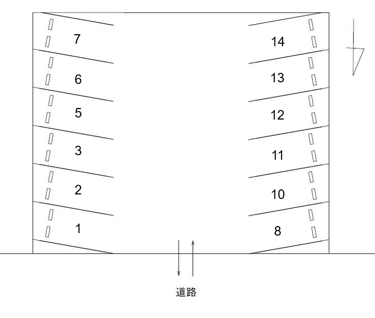 ＦＫ黒沢台２丁目中村駐車場の駐車配置図