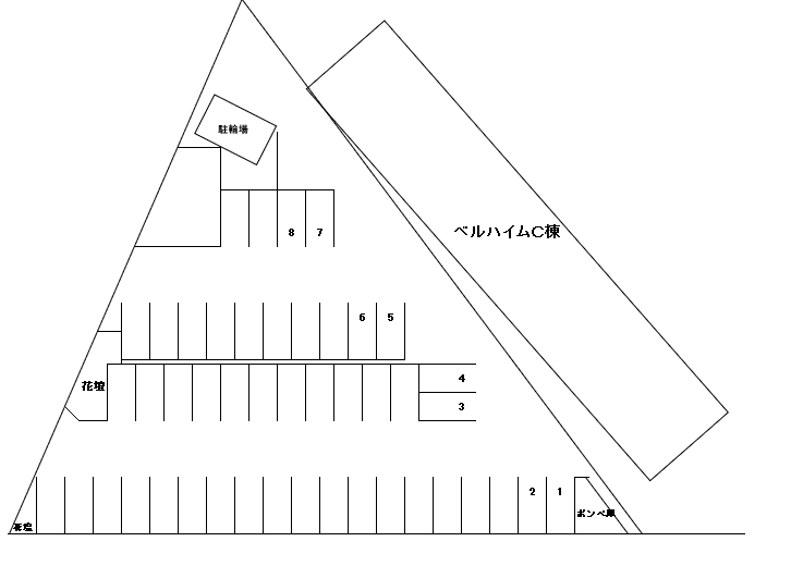 ベルハイムＣ棟の駐車配置図
