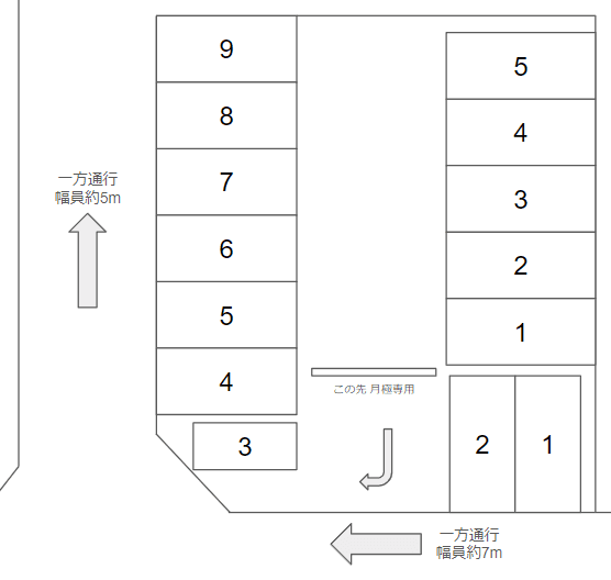 上名古屋４丁目の駐車配置図