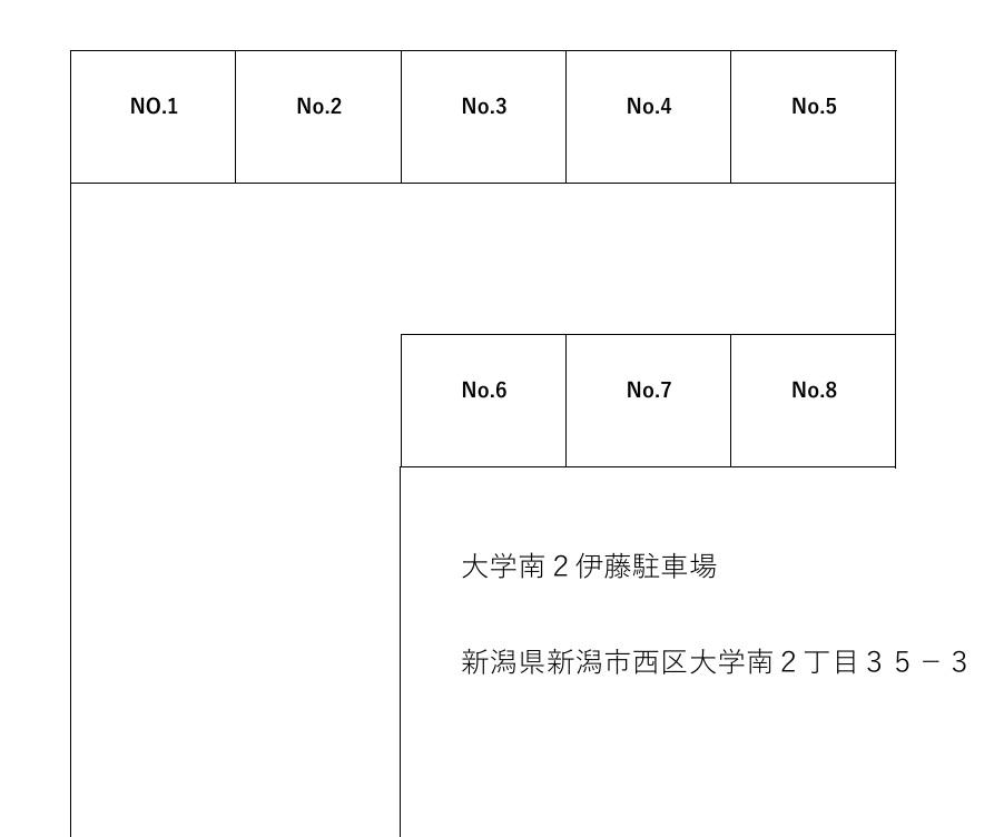 大学南２伊藤駐車場の駐車配置図
