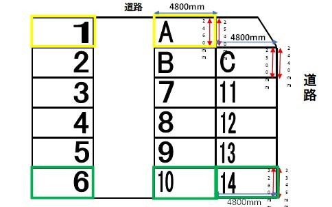 田中パーキングの駐車配置図