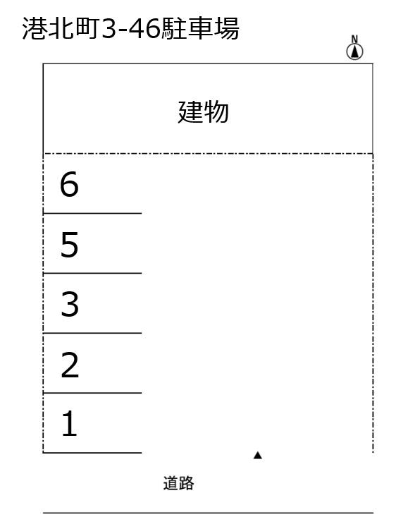 港北町3-46駐車場の駐車配置図