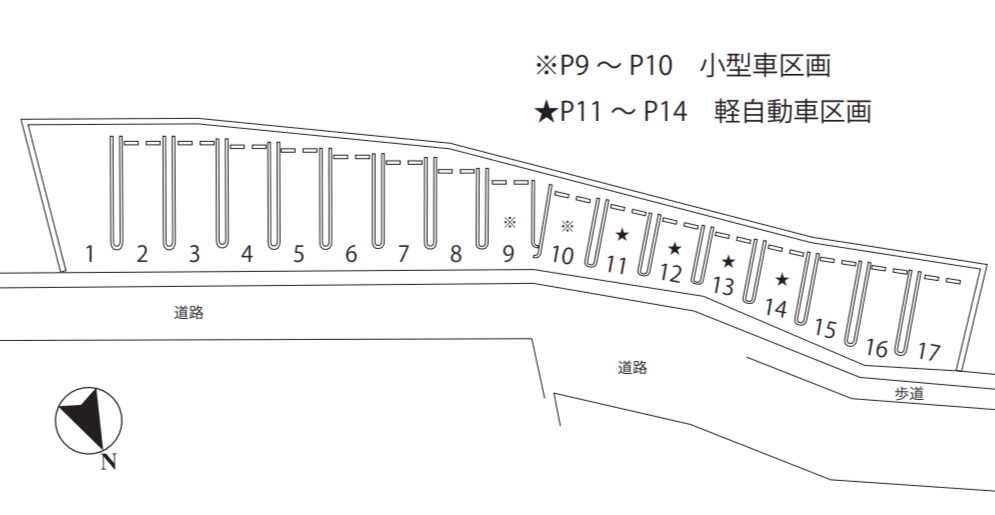 ひかり駐車場（上作延）の駐車配置図