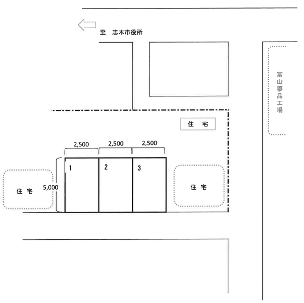 保坂水谷東駐車場の駐車配置図