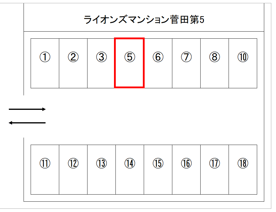 天白区菅田一丁目貸駐車場　No.11の駐車配置図