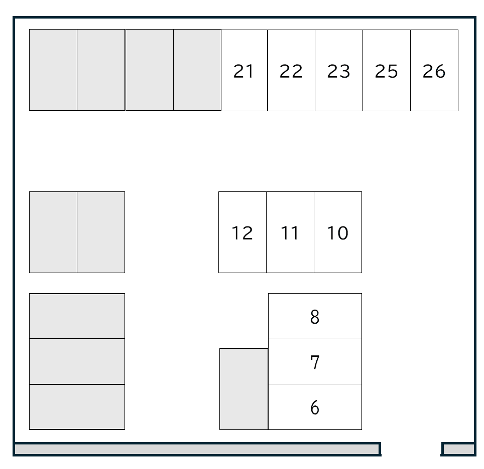 田辺中央ガレージの駐車配置図