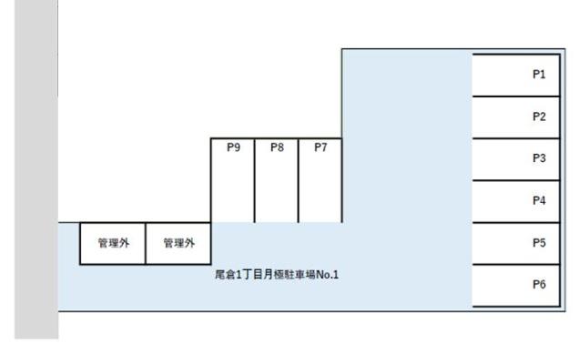 尾倉1丁目月極駐車場No.1の駐車配置図