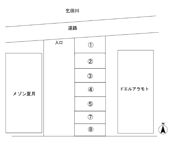 長谷川駐車場の駐車配置図