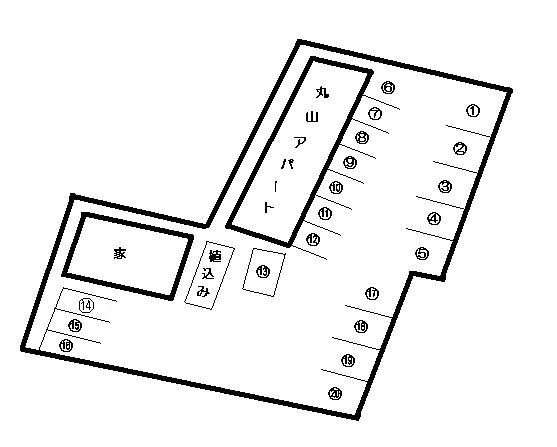 丸山アパートの駐車配置図