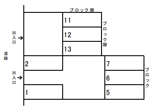 林月極駐車場の駐車配置図