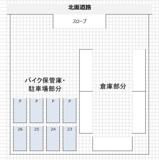 【バイク専用】SPACE・泉（バイク保管庫・駐車場）の駐車配置図