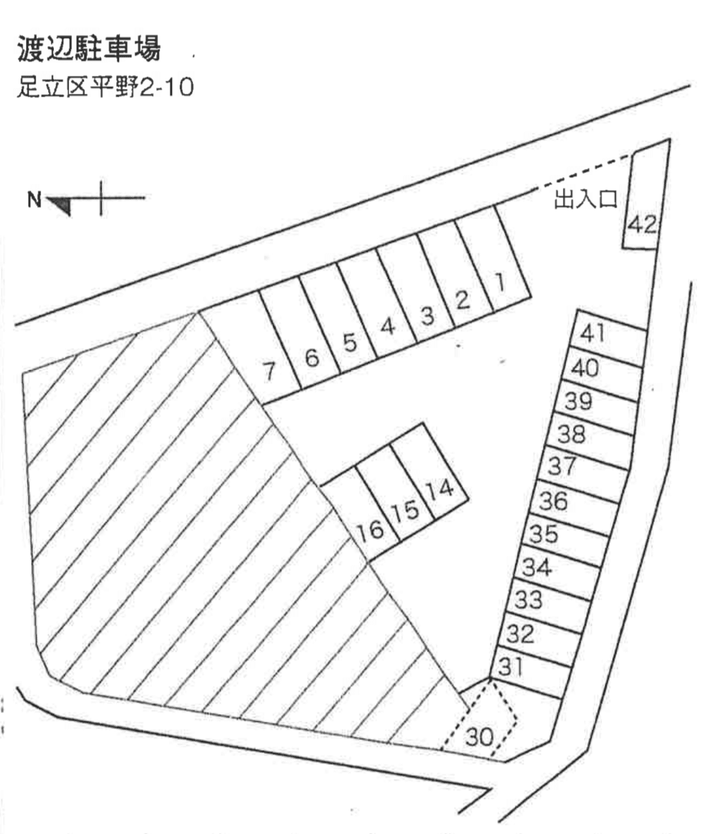 渡辺駐車場の駐車配置図