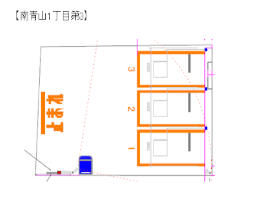 南青山1丁目第3駐車場の駐車配置図