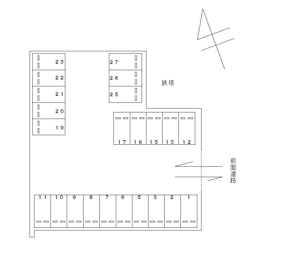 FK犬山四日市パーキングの駐車配置図