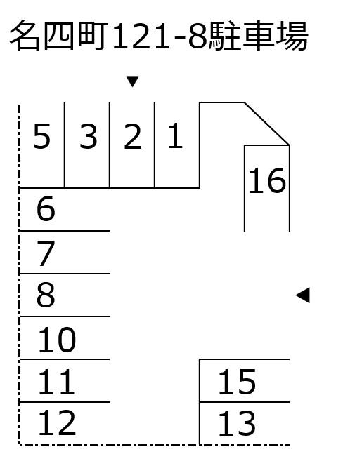 名四町121-8駐車場の駐車配置図