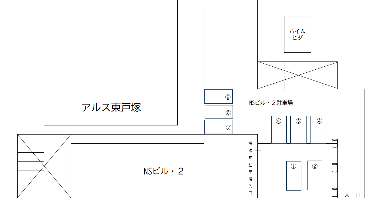 東戸塚ＮＳビル・２駐車場の駐車配置図
