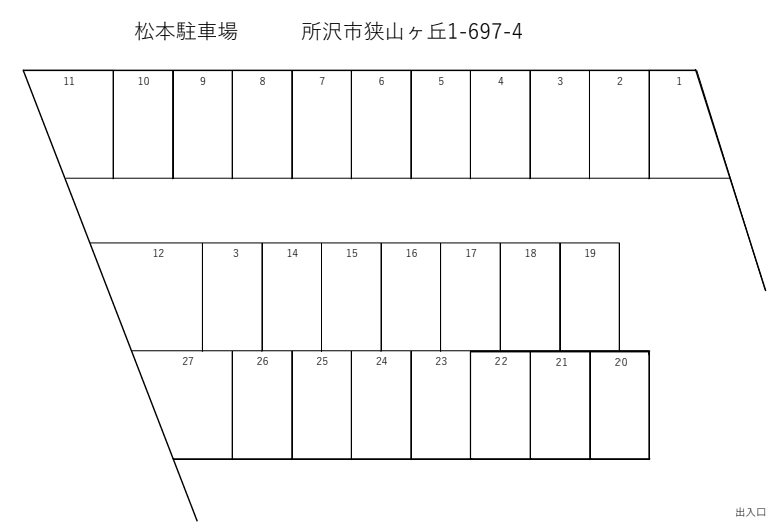 松本Ａ駐車場の駐車配置図