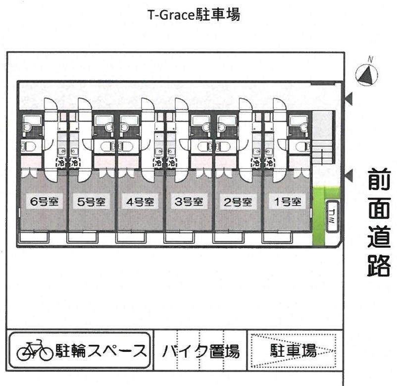 ＴーＧrace駐車場の駐車配置図