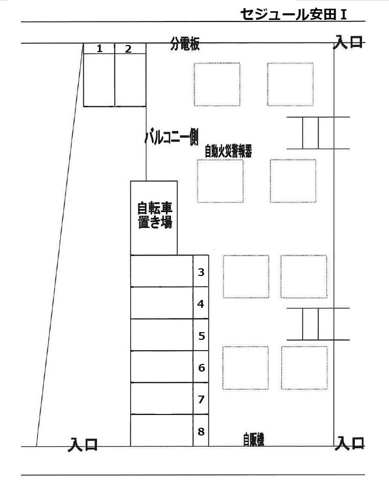 セジュール安田Ⅰの駐車配置図