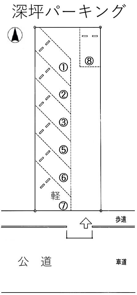 深坪パーキングの駐車配置図