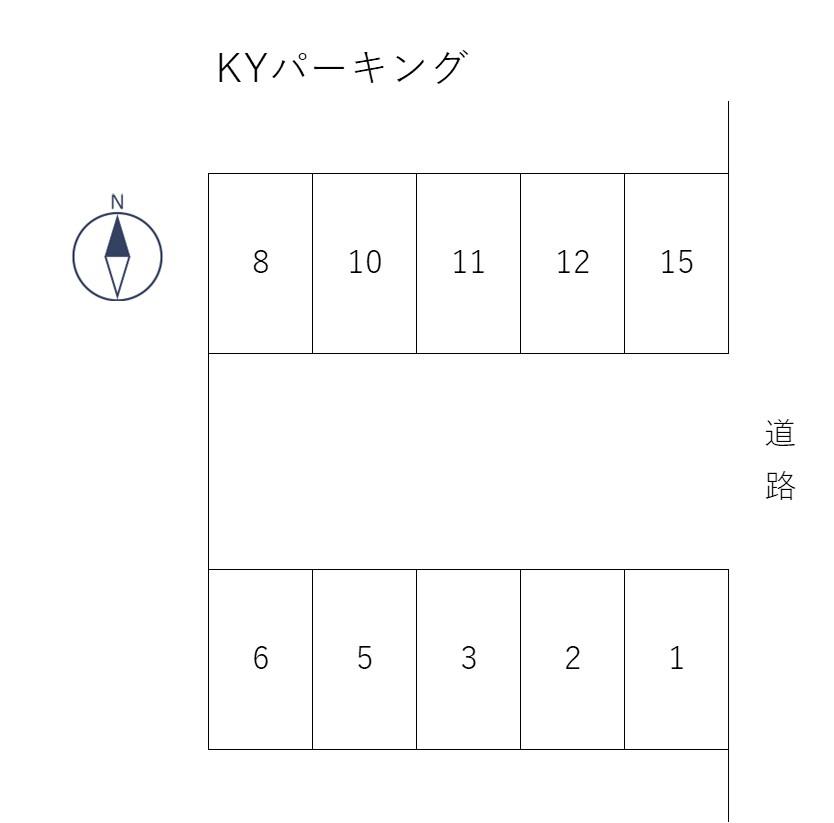 KYパーキング(朝倉丙1495-6)の駐車配置図