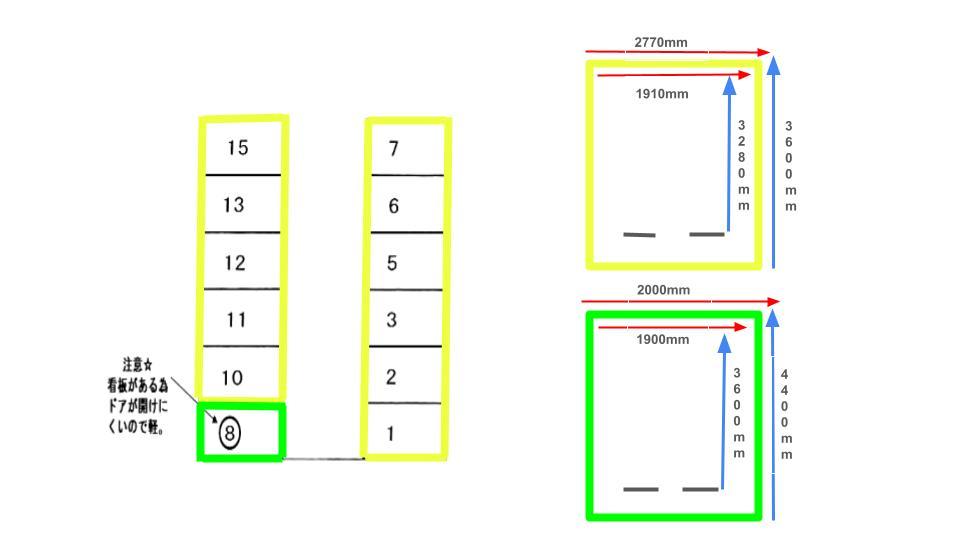 芳斉駐車場の駐車配置図