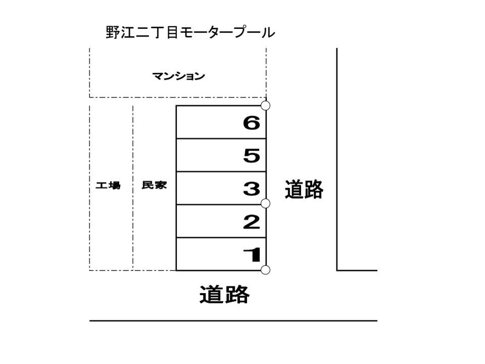 野江二丁目モータープールの駐車配置図