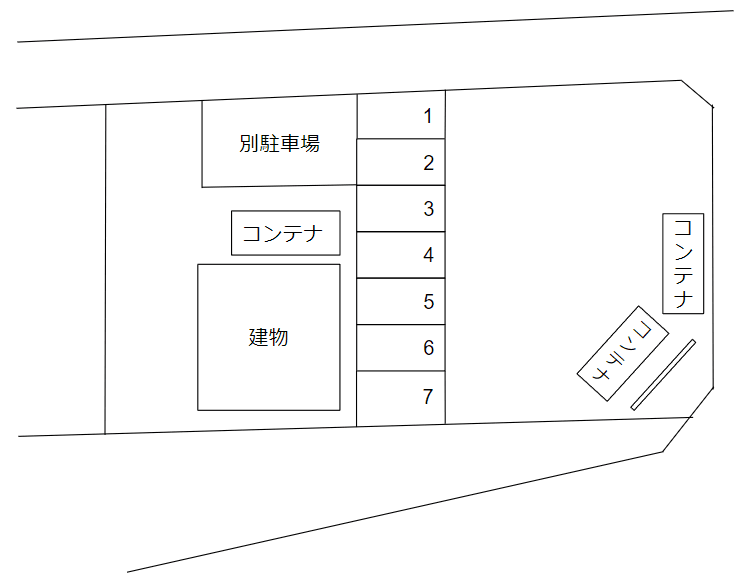 蓮田関山第一駐車場の駐車配置図