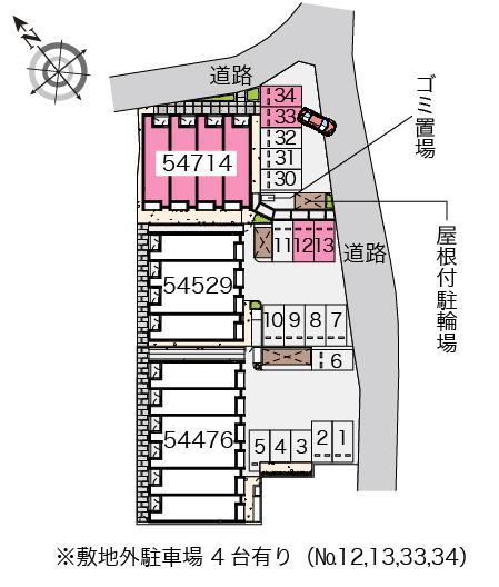 ポムールⅢ(54714) 敷地外駐車場の駐車配置図