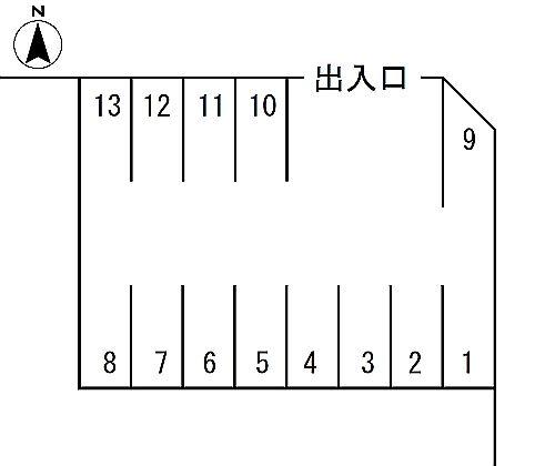 本町駐車場Bの駐車配置図