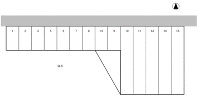 若林町・KW44　駐車場の駐車配置図