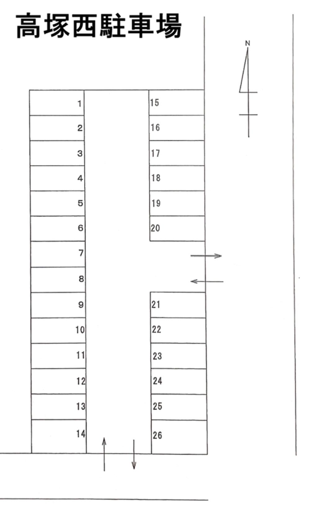 高塚西駐車場の駐車配置図
