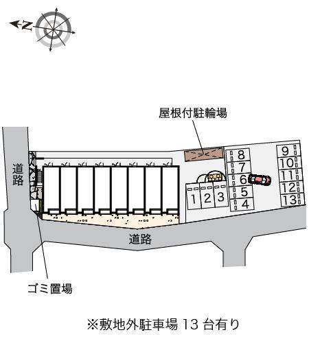 撫子邸(53495)　敷地外駐車場の駐車配置図