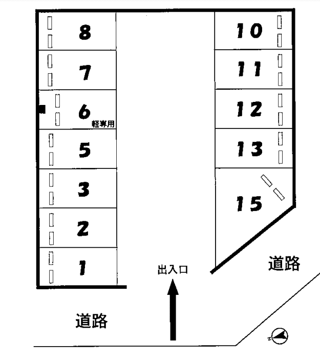 習志野台２丁目駐車場の駐車配置図