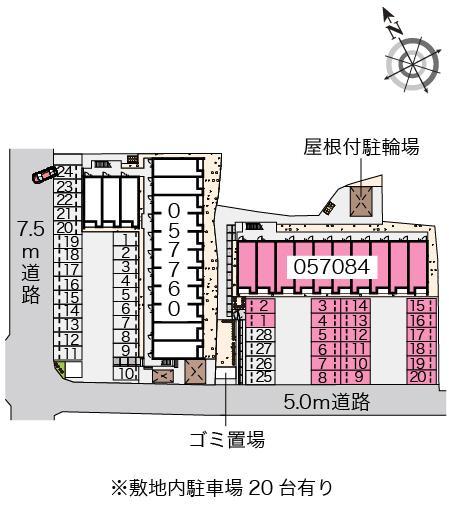 クレイノＷａｖｅＩｍｐａｃｔⅡ(57084)の駐車配置図