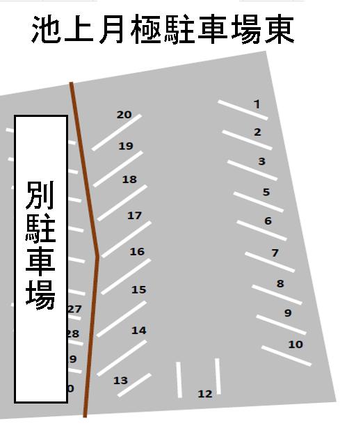 池上月極駐車場東の駐車配置図