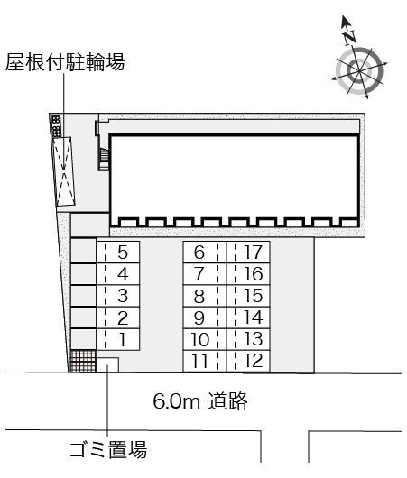 クレール国分寺(54620)の駐車配置図