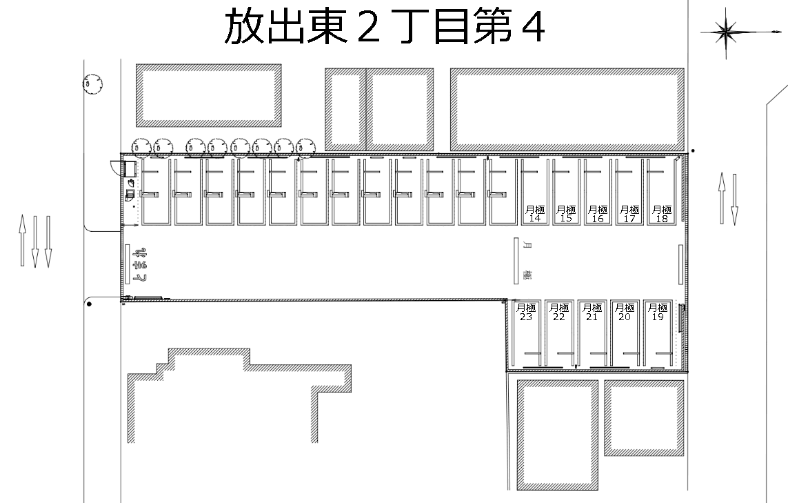 放出東２丁目第４の駐車配置図